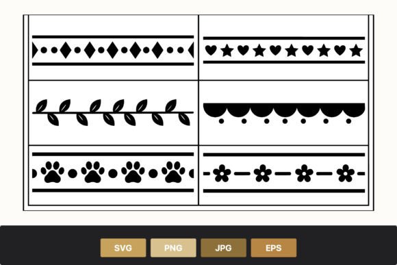 Black White Decorative Borders: Six Versatile Design Assets