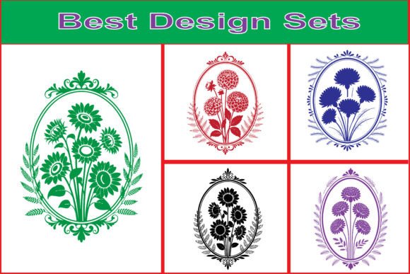 Decorative Flower Frame Illustration: Vintage Elegance for Modern Design