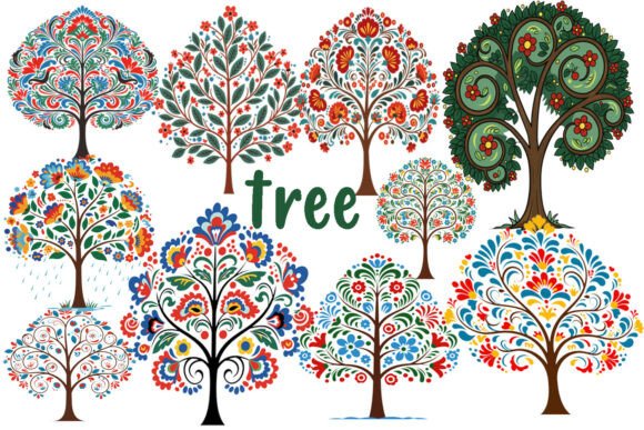 Decorative Folk Art Tree Floral Pattern: A Designer's Guide