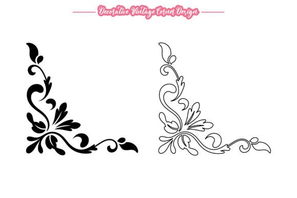 Decorative Retro Corner Flourish Vector: Vintage Elegance for Modern Design