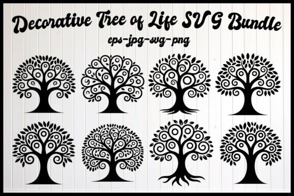 Decorative Tree of Life SVG Bundle: Nature-Inspired Design Assets