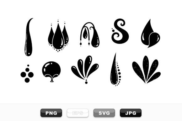 Decorative Waterdrop Vector Set: Bold Icons for Modern Branding