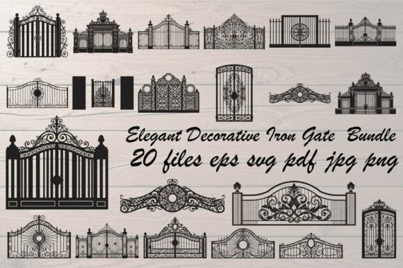 Elegant Decorative Iron Gate Bundle: A Designer's Timeless Asset