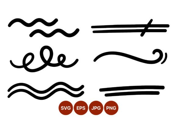 Elevate Your Design with Decorative Black Line Swirls