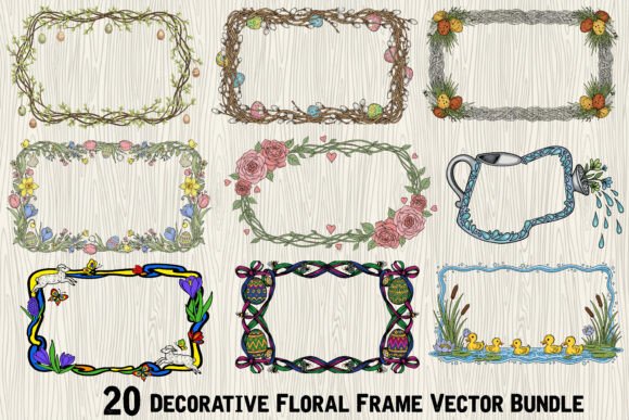 Elevate Your Projects with a Decorative Floral Frame Vector Bundle