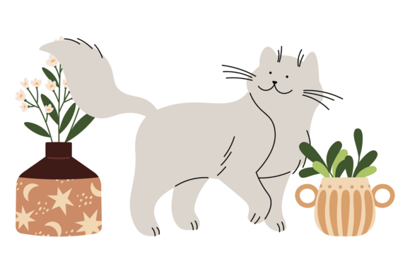Home Garden Cat: Decorative Greenery Wit for Creative Projects
