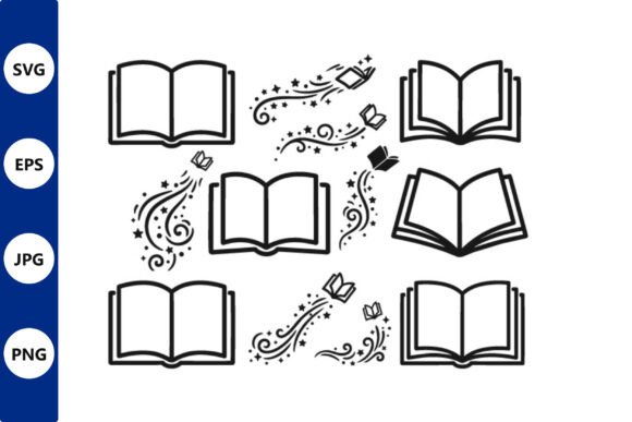 Open Book Icon Vector Set: A Designer's Decorative Toolkit