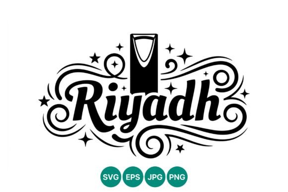 Riyadh Decorative Lettering Vector Art for Modern Projects