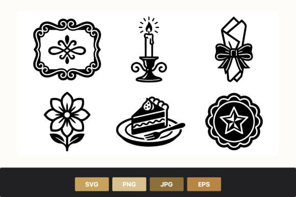 Vintage Decorative Icons: Black and White Elegance